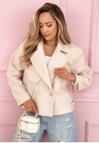 Zamszowa dwurzędowa Bunda Sylvie žltá