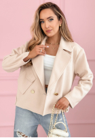 Zamszowa dwurzędowa Bunda Sylvie žltá