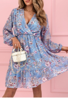 Kvetinové šaty s volánikmi Betty blankytná