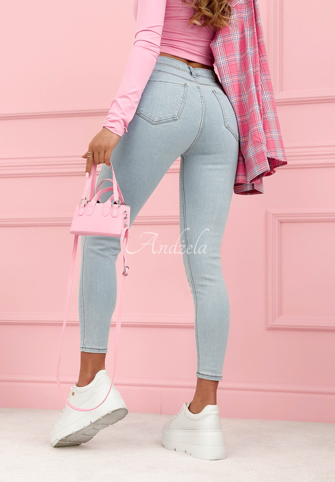 Džínsy skinny Irene svetlomodré