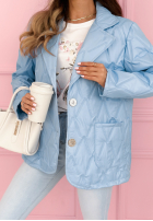Prešívaná Bunda z kołnierzem i kieszeniami Oleander blankytná