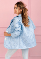 Prešívaná Bunda z kołnierzem i kieszeniami Oleander blankytná