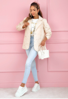 Prešívaná Bunda z kołnierzem i kieszeniami Oleander blankytná