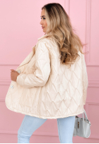 Prešívaná Bunda z kołnierzem i kieszeniami Oleander blankytná