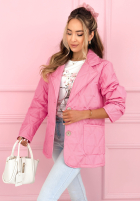 Prešívaná Bunda z kołnierzem i kieszeniami Oleander blankytná