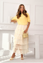 Ľahký Sveter na krótki rukáv Better With You béžový