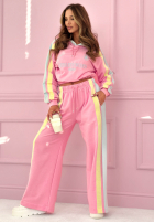 Tepláková súprava z nadrukiem Mikina i Nohavice Feel Good ružový