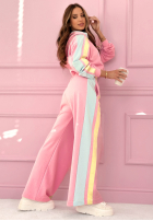 Tepláková súprava z nadrukiem Mikina i Nohavice Feel Good ružový