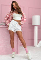 džínosové Kraťasy  z przetarciami Erin biele