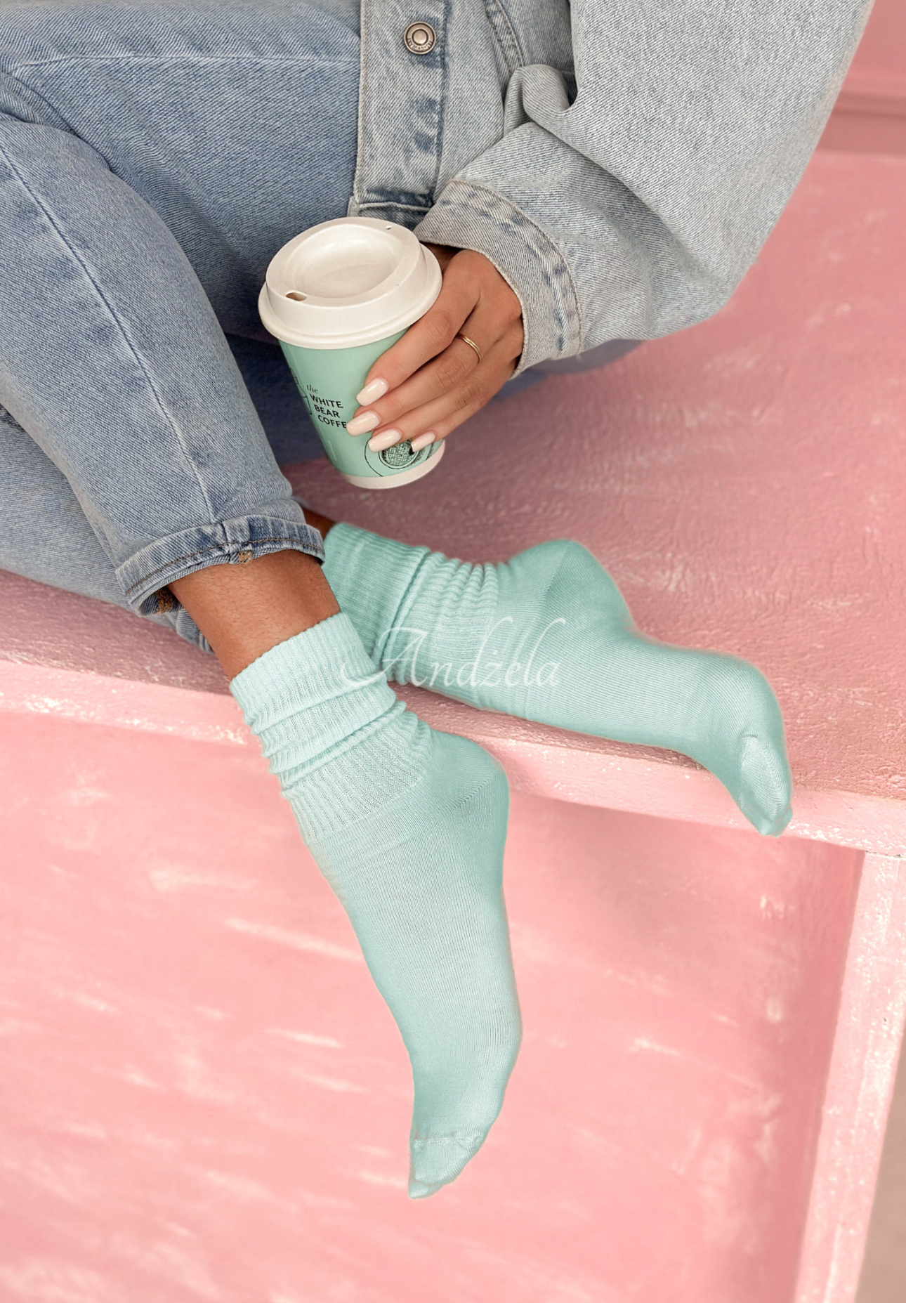 Dlhé rebrované ponožky Always Me blankytné