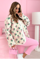 Bunda polarowa w kwiaty Flower Fluffs béžová