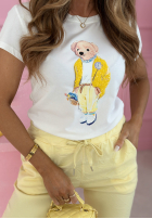 Tričko z misiem Teddy's Choice biało-ružový