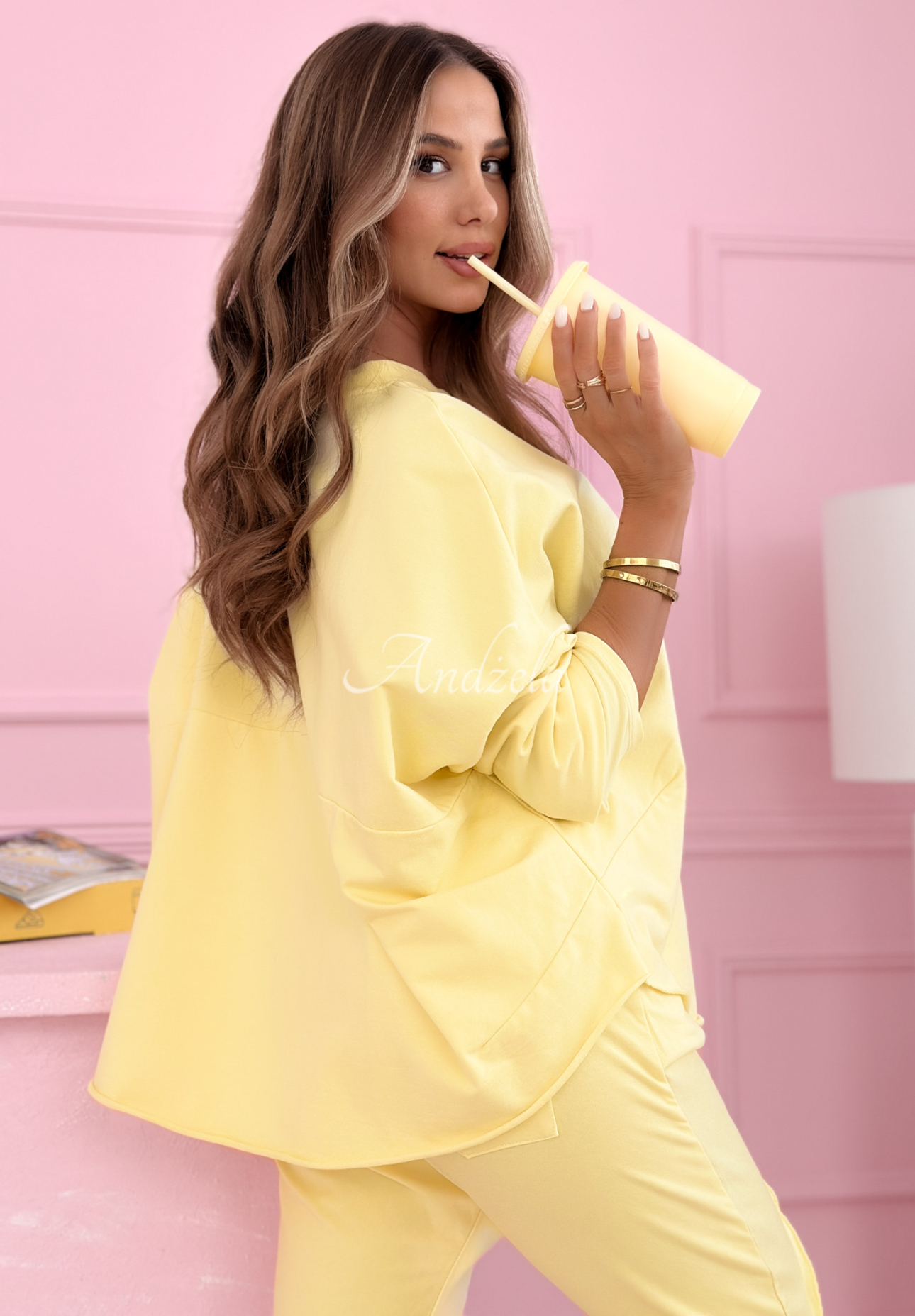 Bavlnená blúzka s dlhým rukávom Phenomenal Woman žltá