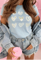 Tričko z serduszkami A Lot Of Hearts blankytný