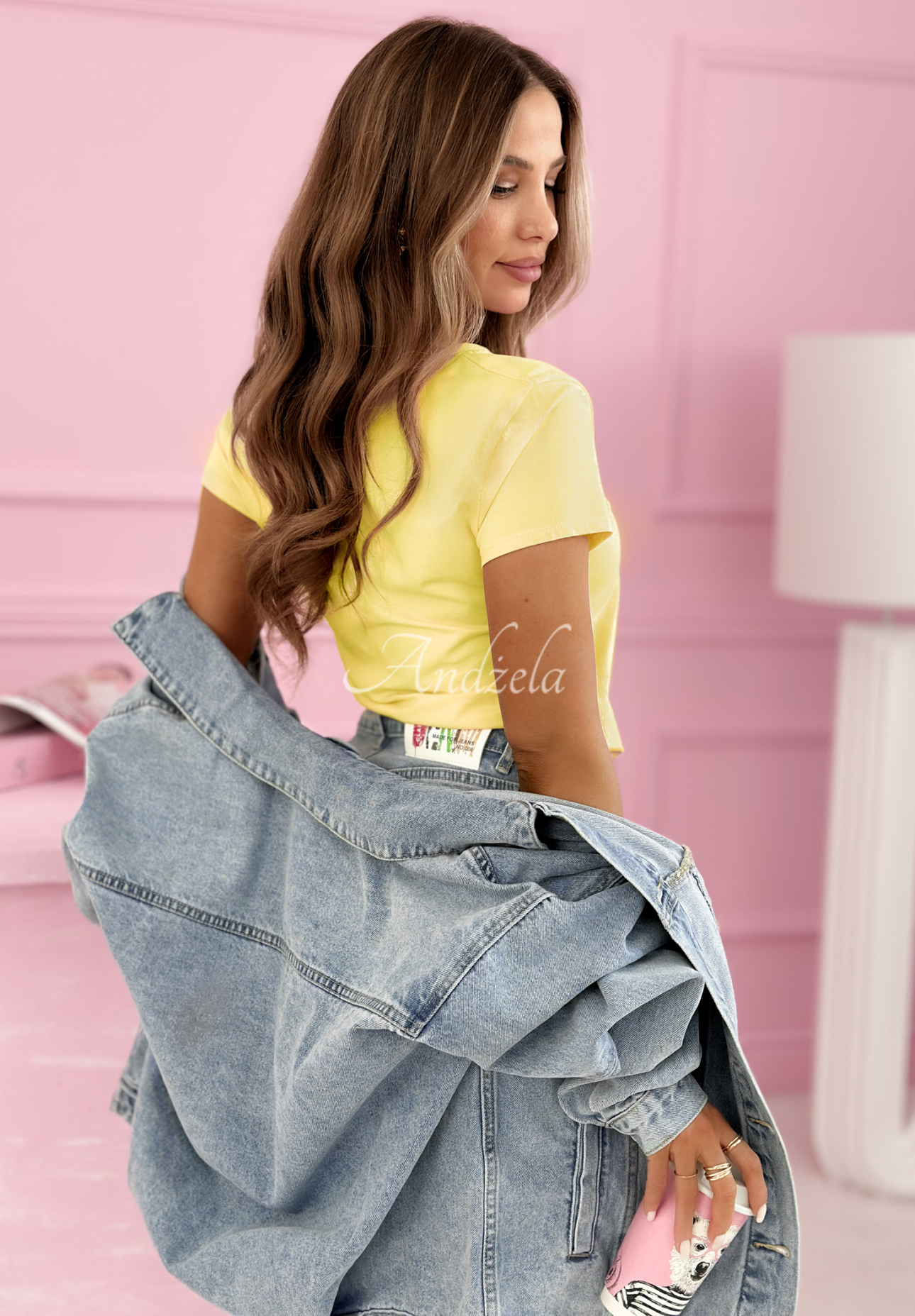 Bavlnené tričko so srdiečkami A Lot Of Hearts žltá