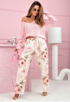 látkové Nohavice w kwiaty Florentine ecru