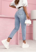 Nohavice džínosové skinny z paskiem Elena modré