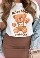 Tričko z nadrukiem Adorable Biela