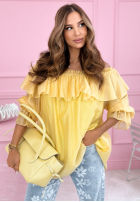 Šaty mini z falbankami Arlena blankytná