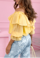 Šaty mini z falbankami Arlena blankytná