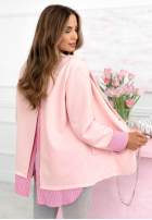 Sako z koszulowymi wstawkami Waiting For You púdrovo ružová