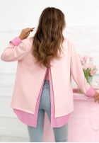 Sako z koszulowymi wstawkami Waiting For You púdrovo ružová