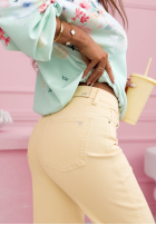 Nohavice džínosové mom fit Bethany žlté