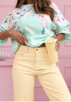 Nohavice džínosové mom fit Bethany žlté