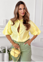 Košeľa z bufiastymi rękawami Jane púdrovo ružová