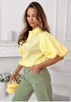 Košeľa z bufiastymi rękawami Jane púdrovo ružová