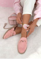 semiošové Šľapky  mokasyny z frędzlami Sylvette béžové