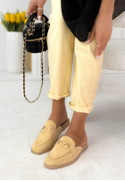 semiošové Šľapky  mokasyny z frędzlami Sylvette béžové