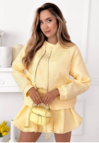 Krátka kreszowana Bunda bomberka Layla žltá