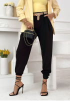 látkové Nohavice joggery z paskiem I Chose It čierne