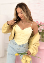 Gorsetowy top z dekoltem Mabel žltá