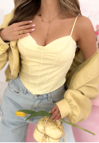 Gorsetowy top z dekoltem Mabel žltá