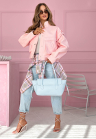 Krátka skórzana Bunda z kołnierzem Jolie žltá