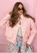 Krátka skórzana Bunda z kołnierzem Jolie žltá