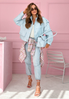 Krátka skórzana Bunda z kołnierzem Jolie žltá