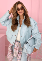 Krátka skórzana Bunda z kołnierzem Jolie žltá