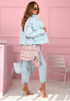 Krátka skórzana Bunda z kołnierzem Jolie žltá