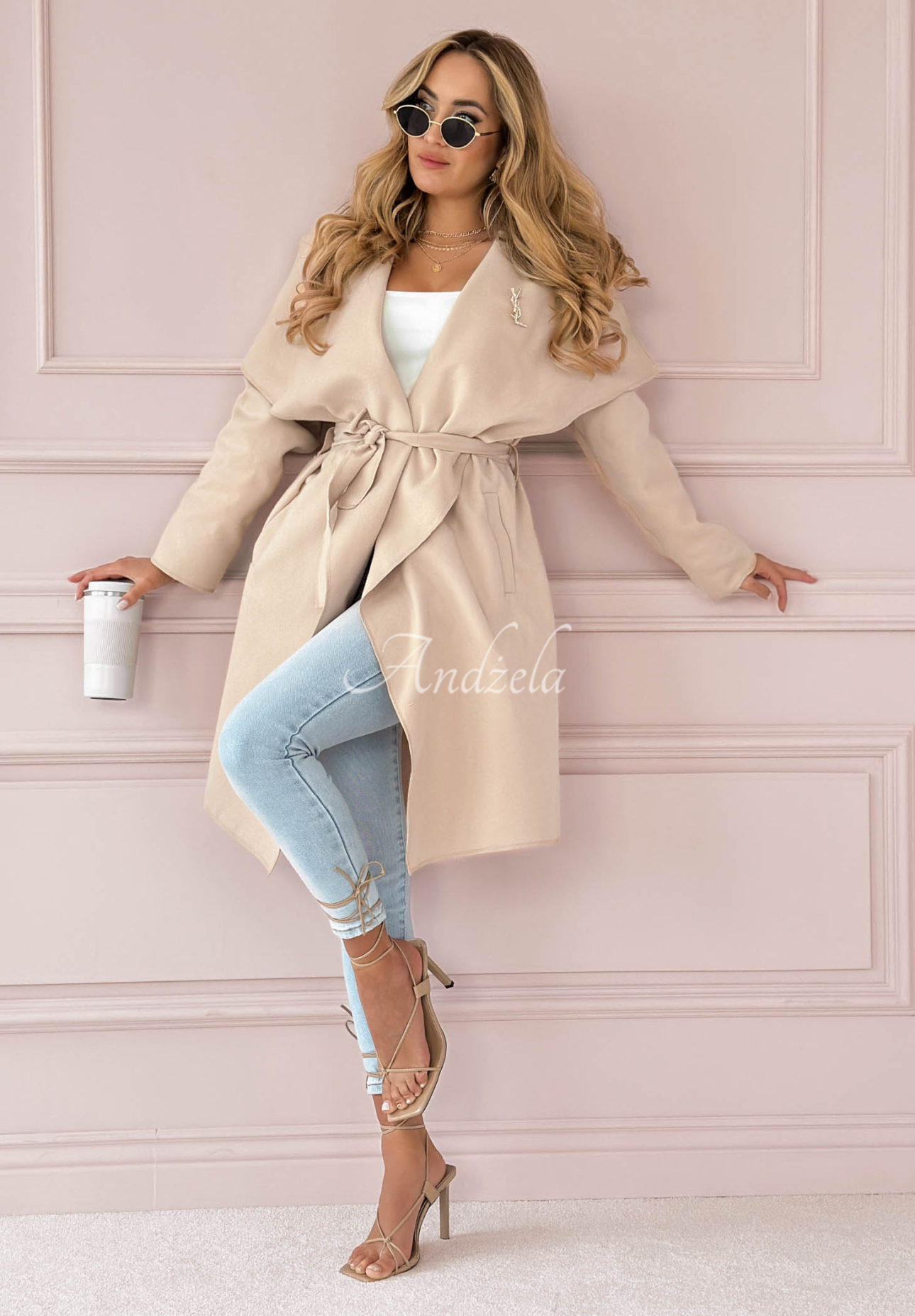 Kabát Not By Chance béžový