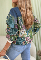 džínsová Bunda z żakardowymi wstawkami Leah ciemnoniebieska