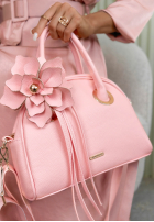 Skórzana Kabelka z kwiatem Kallie ecru