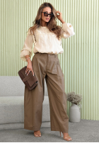 Blúzka boho z haftami Adrienne béžová