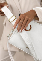 Skórzana Kabelka z kwiatem Kallie ecru