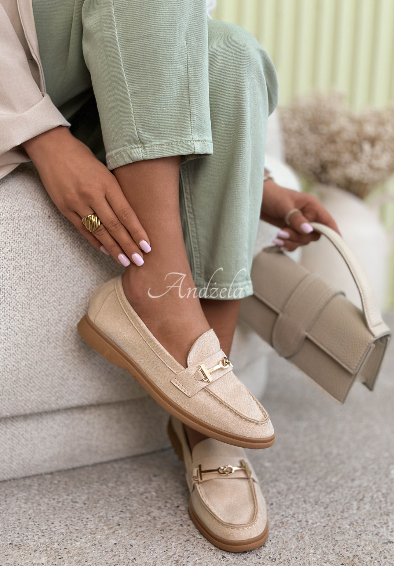 Semišové mokasíny Spirit Rebirth svetlobéžové