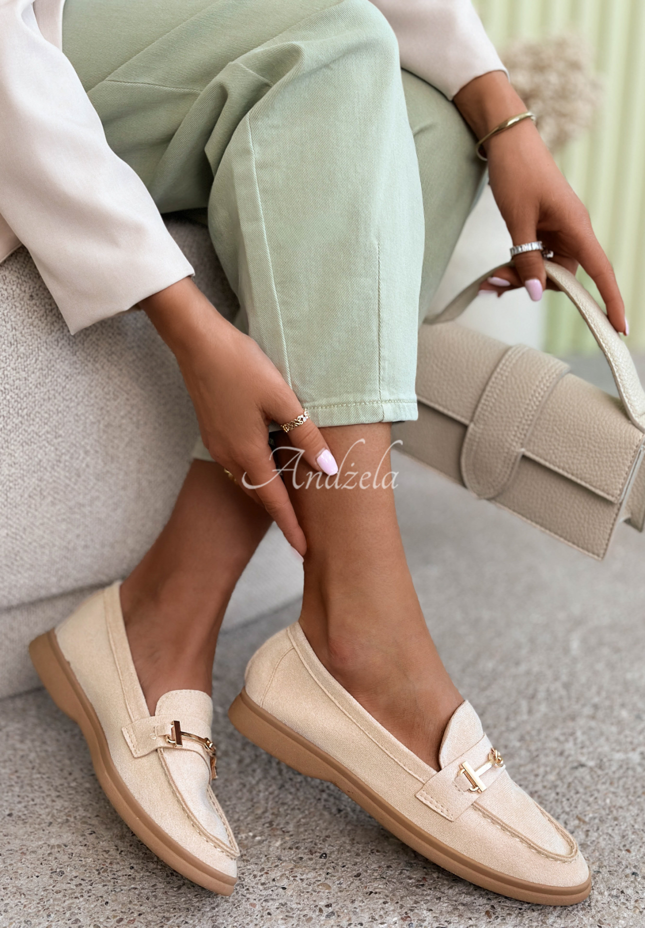 Semišové mokasíny Spirit Rebirth svetlobéžové