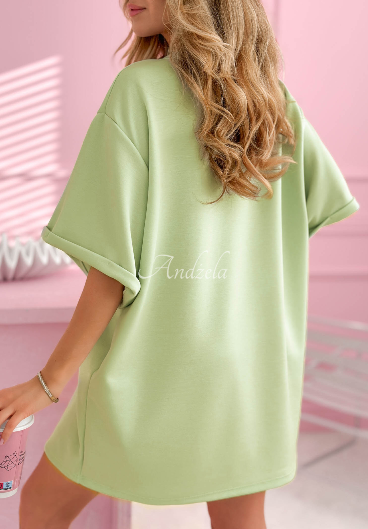 Dlhé tričko tunika s viskózou Base Babe mentolový