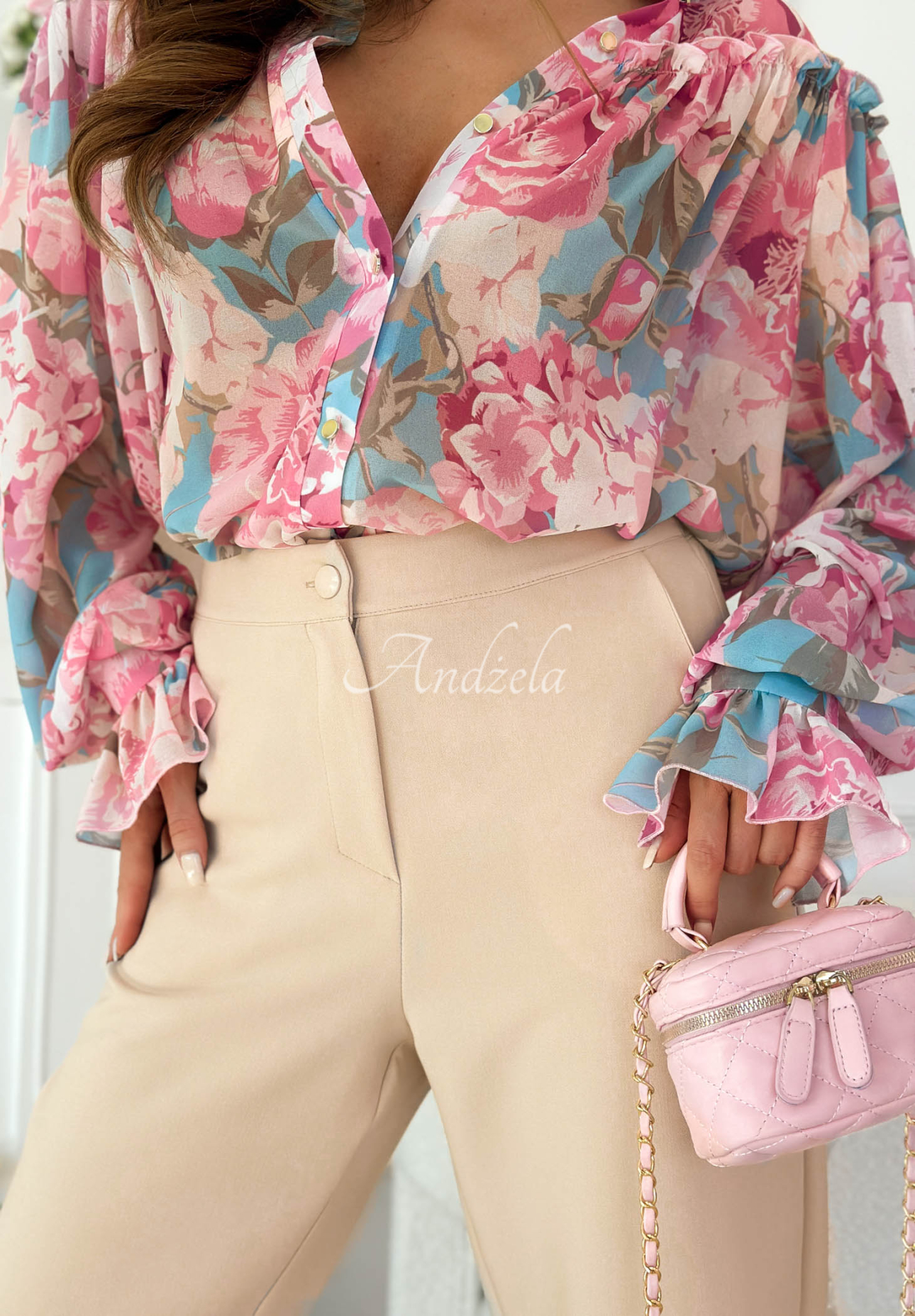 Elegantné cigaretové nohavice z viskózy Laura béžové